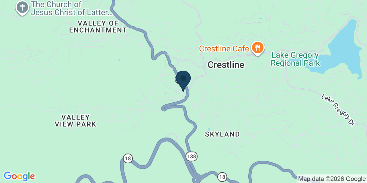 Map showing Crestline, San Bernardino County, CA