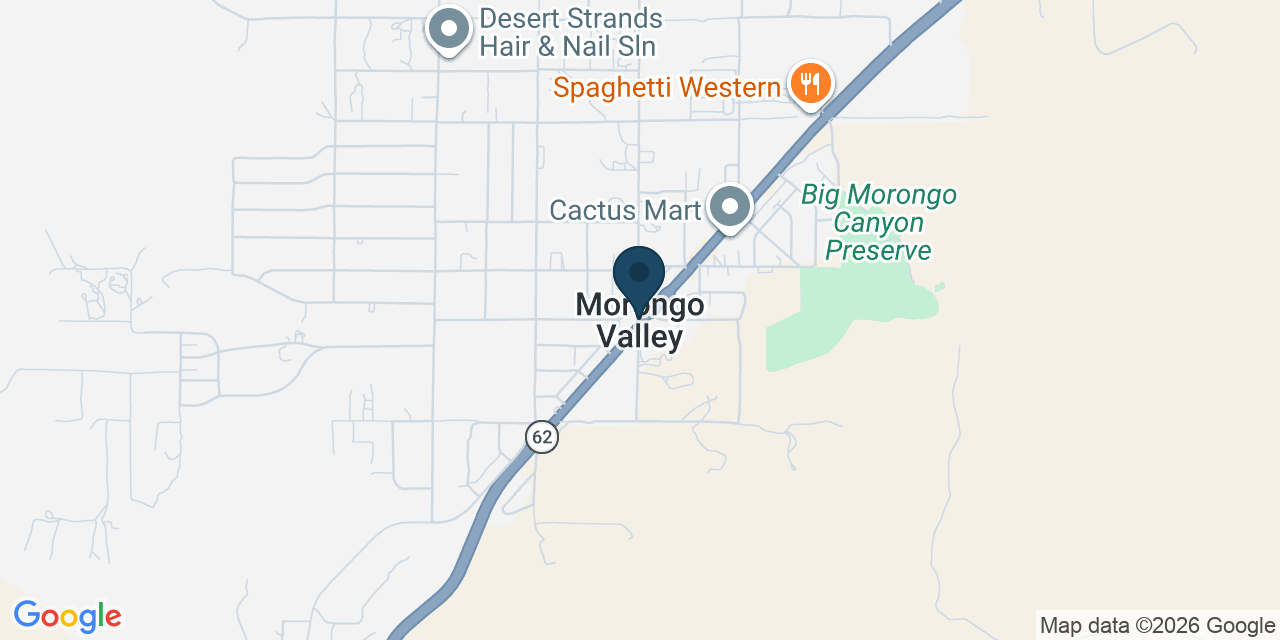 Map showing Morongo Valley, San Bernardino County, CA