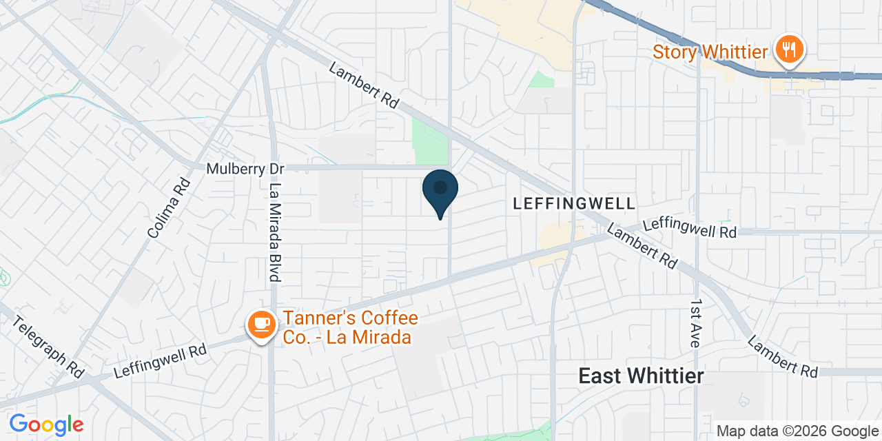 Map showing Whittier, Los Angeles County, CA