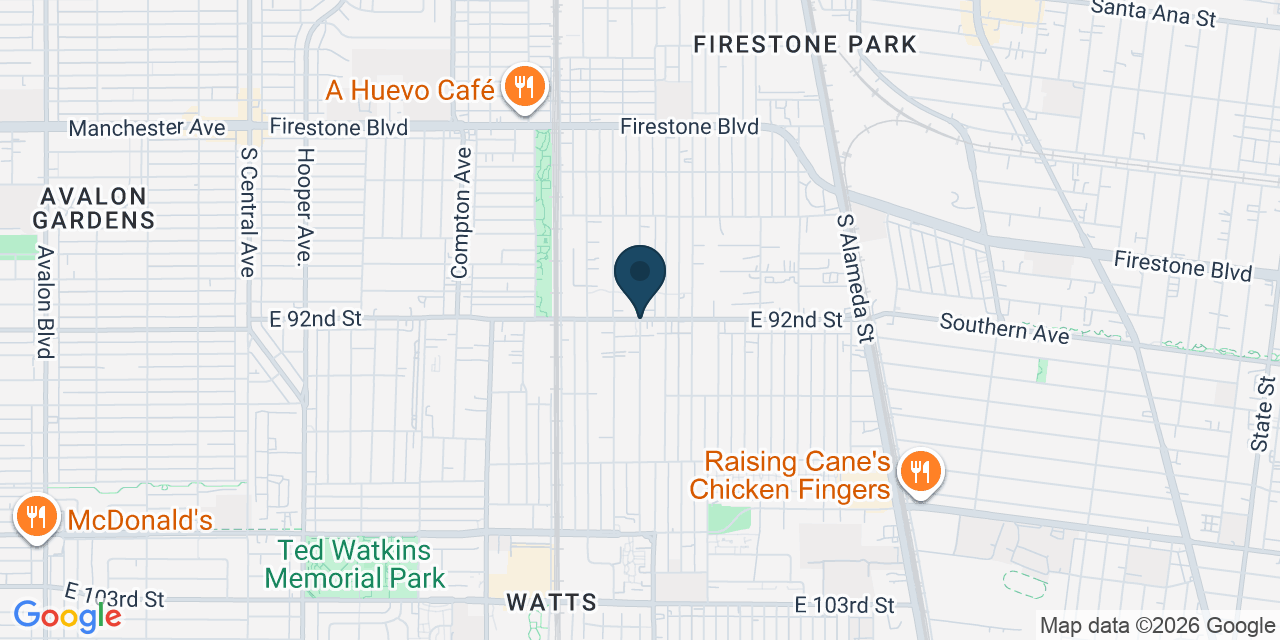 Map showing Florence-Graham, Los Angeles County, CA