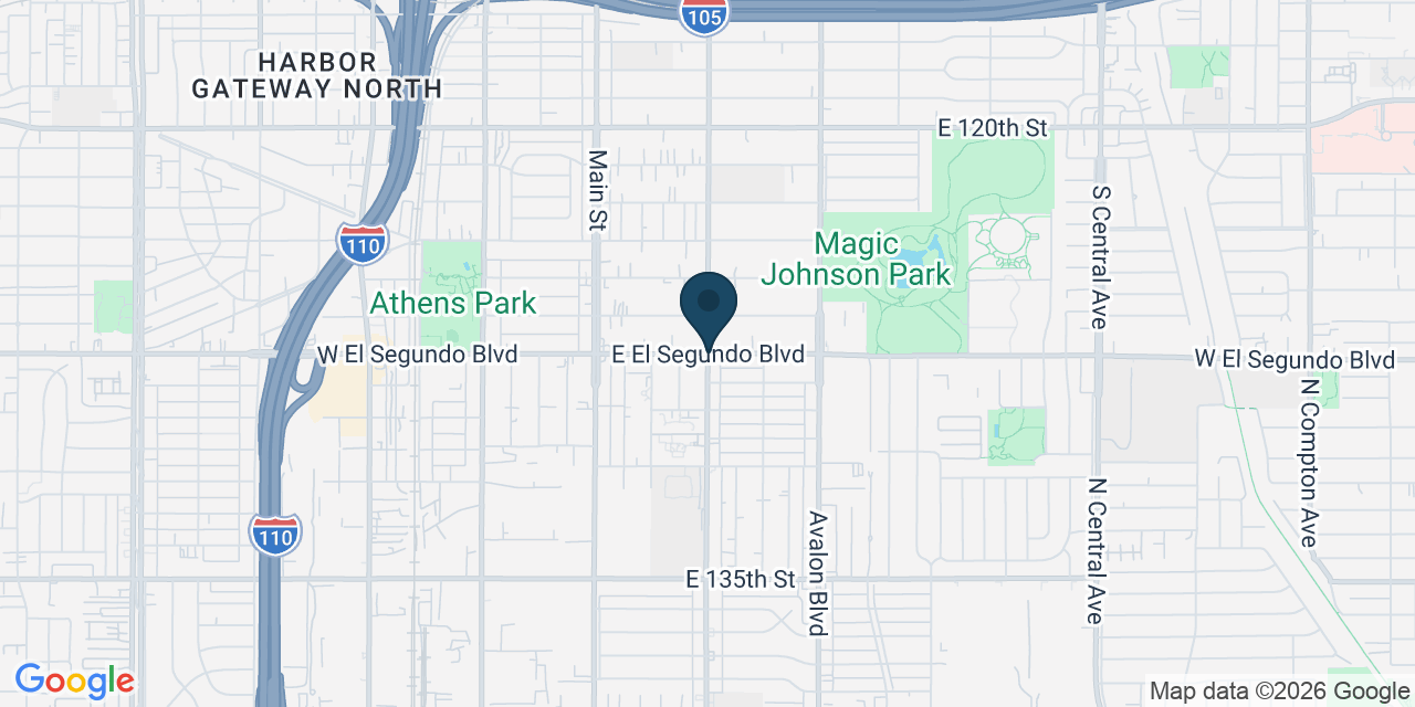 Map showing West Rancho Dominguez, Los Angeles County, CA
