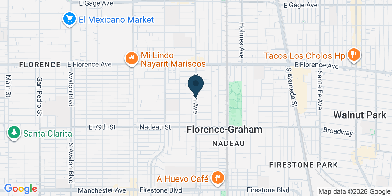 Map showing Florence-Graham, Los Angeles County, CA