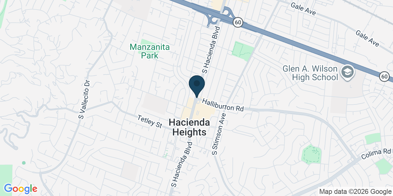 Map showing Hacienda Heights, Los Angeles County, CA