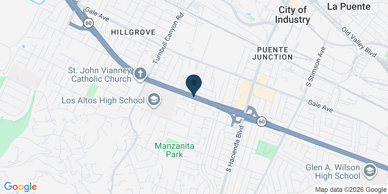 Map showing Hacienda Heights, Los Angeles County, CA