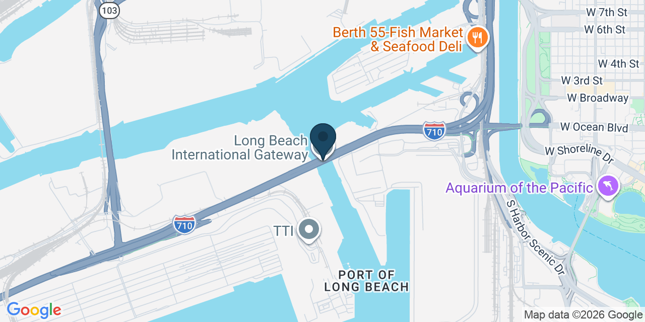 Map showing Long Beach, Los Angeles County, CA