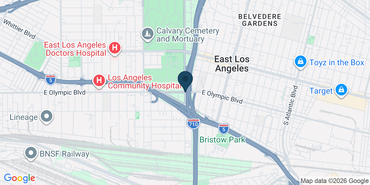 Map showing East Los Angeles, Los Angeles County, CA
