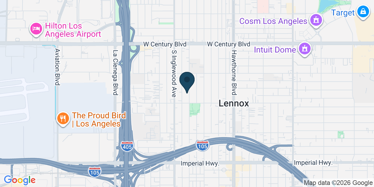 Map showing Lennox, Los Angeles County, CA