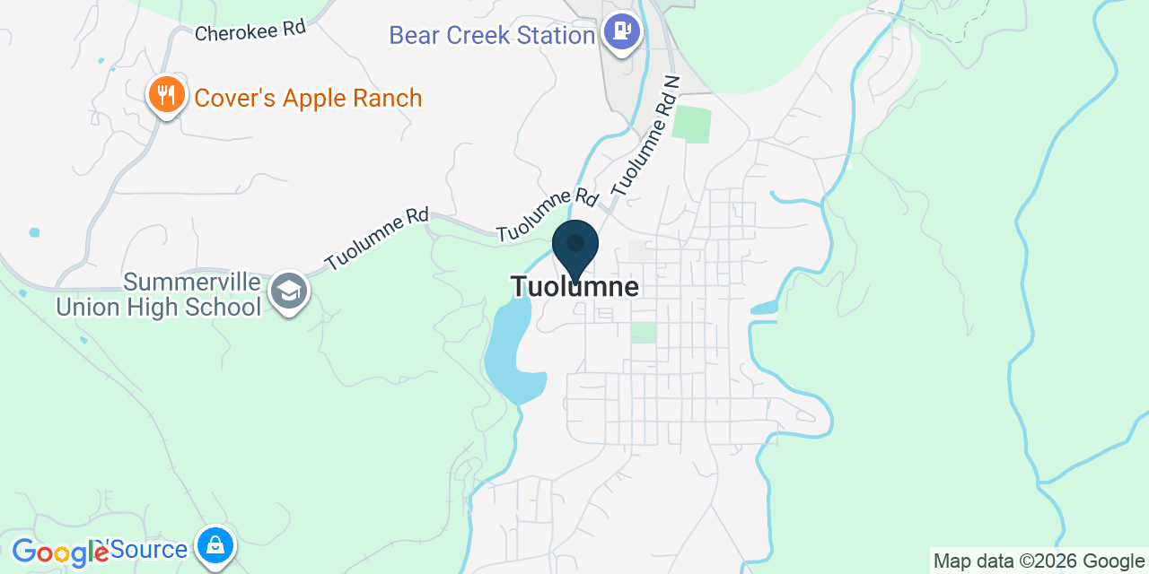 Map showing Tuolumne, Tuolumne County, CA