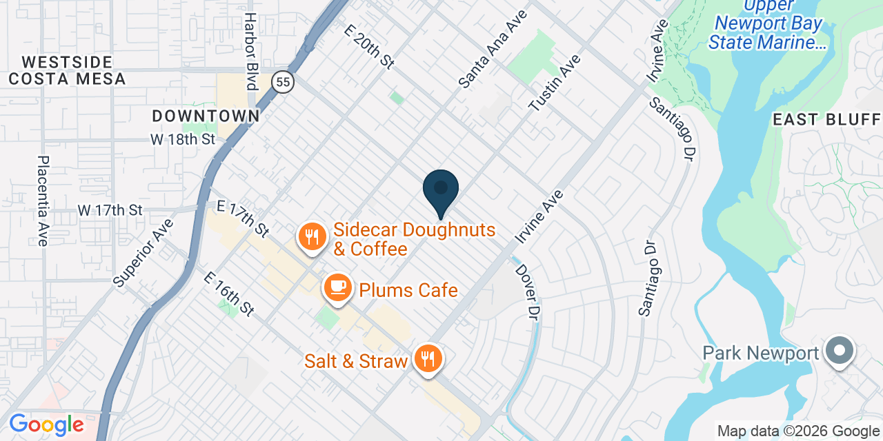 Map showing Orange County, CA