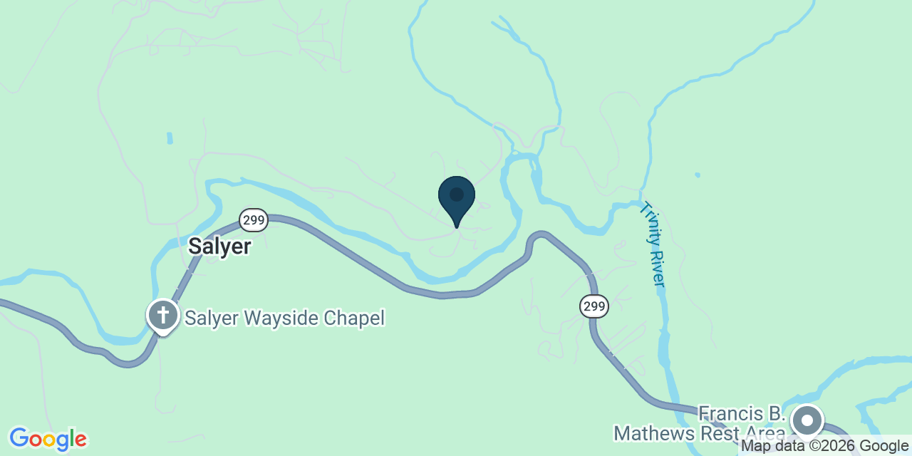 Map showing Salyer, Trinity County, CA