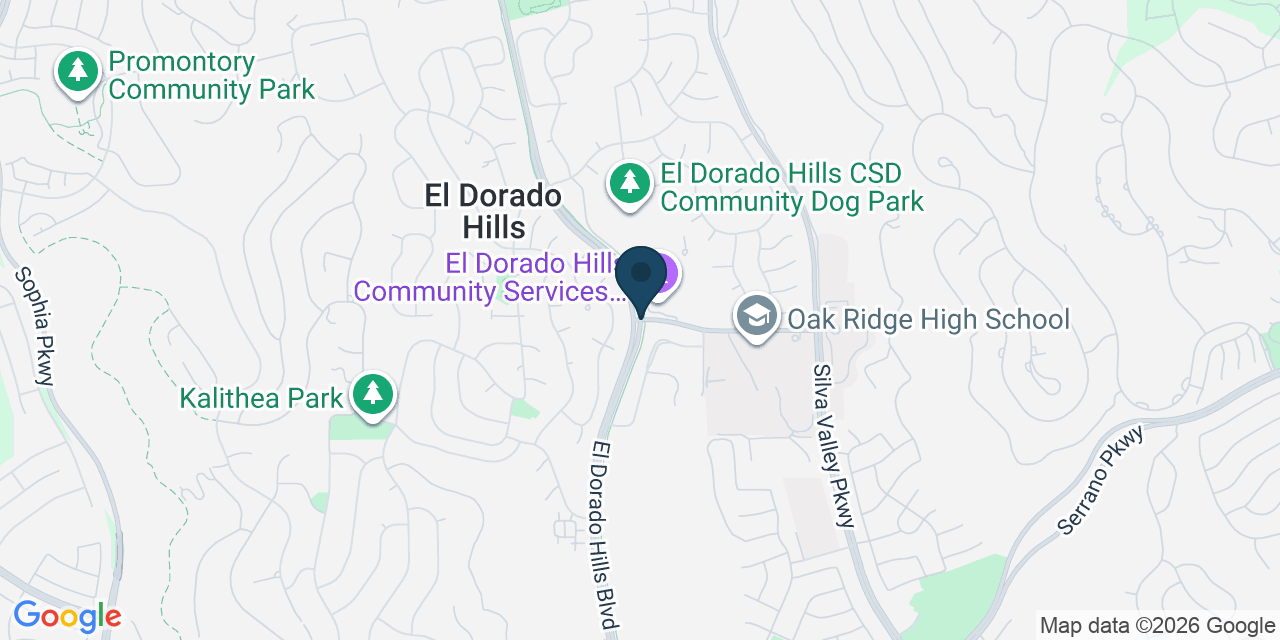 Map showing El Dorado Hills, El Dorado County, CA