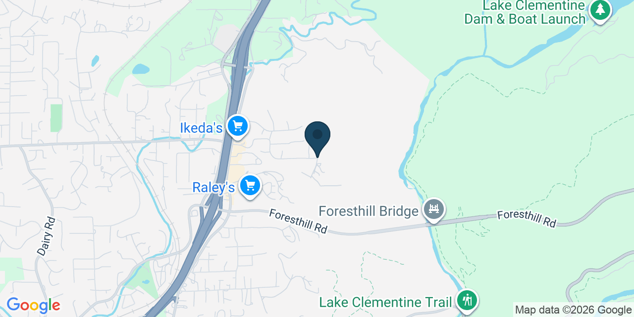 Map showing North Auburn, Placer County, CA