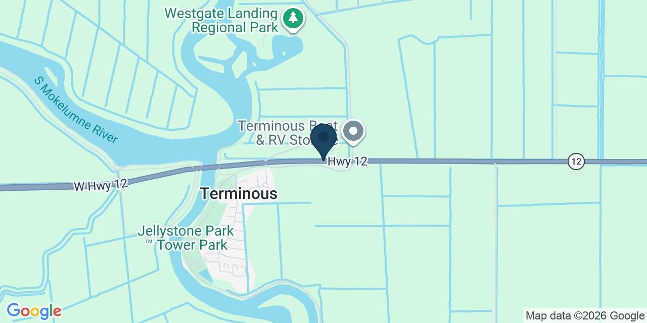 Map showing Terminous, San Joaquin County, CA