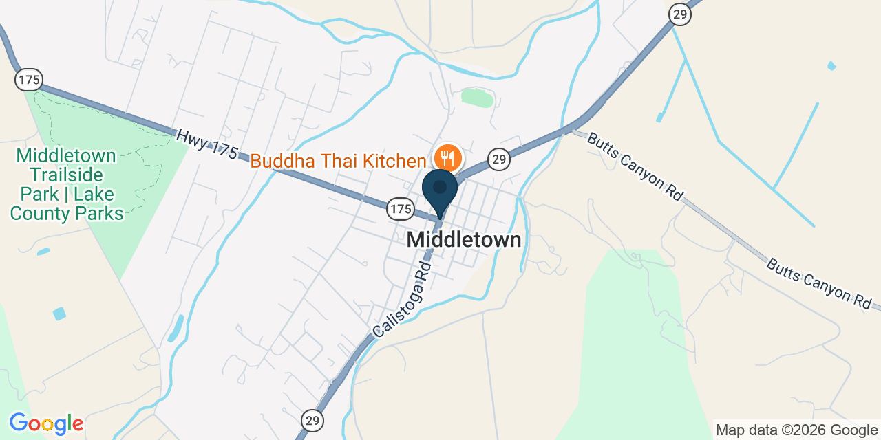 Map showing Middletown, Lake County, CA