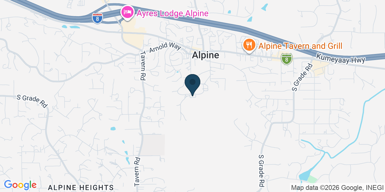 Map showing Alpine, San Diego County, CA