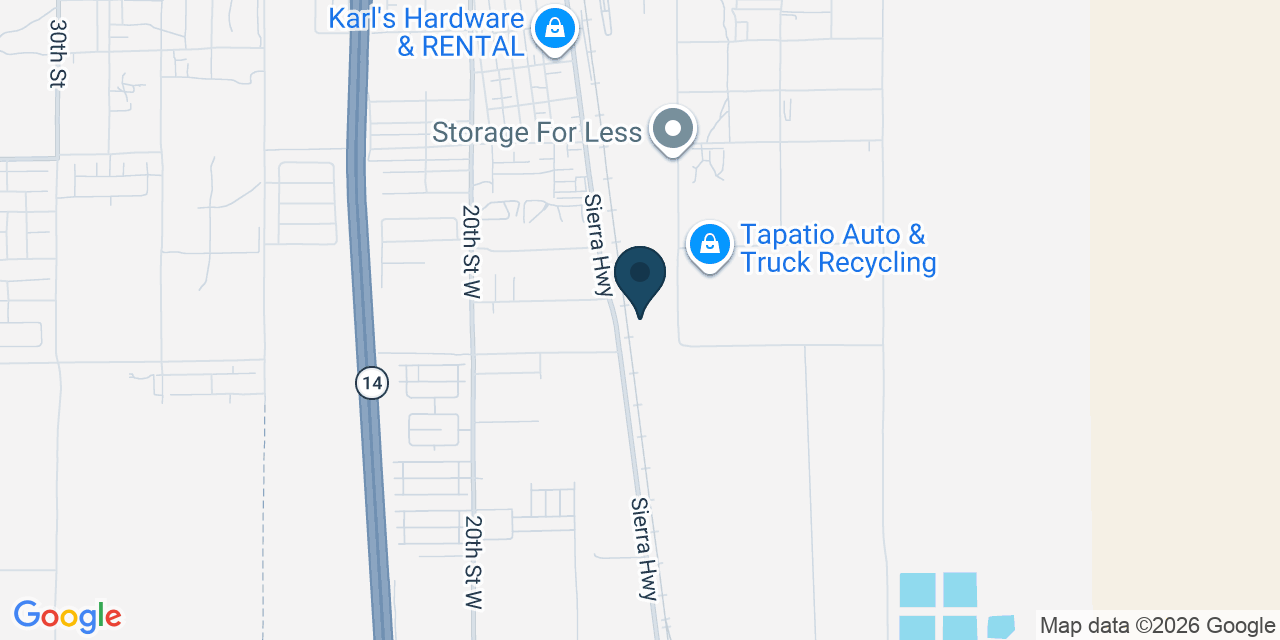 Map showing Rosamond, Kern County, CA