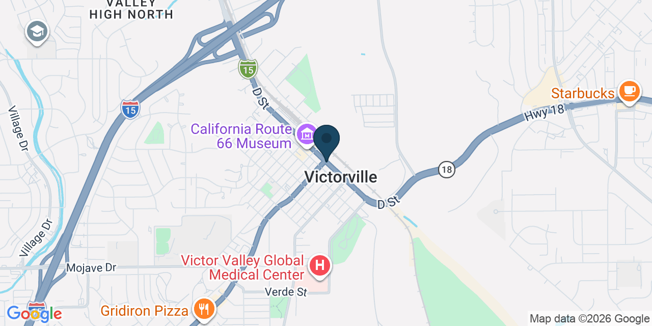 Map showing Victorville, San Bernardino County, CA