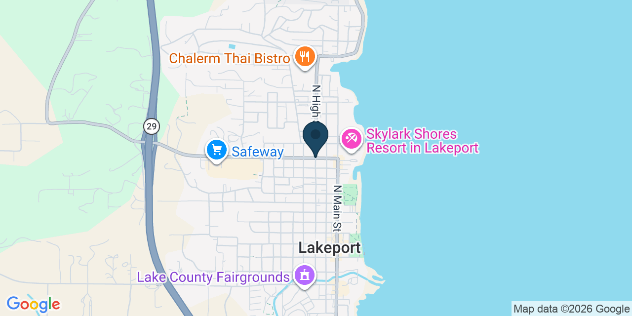 Map showing Lakeport, Lake County, CA
