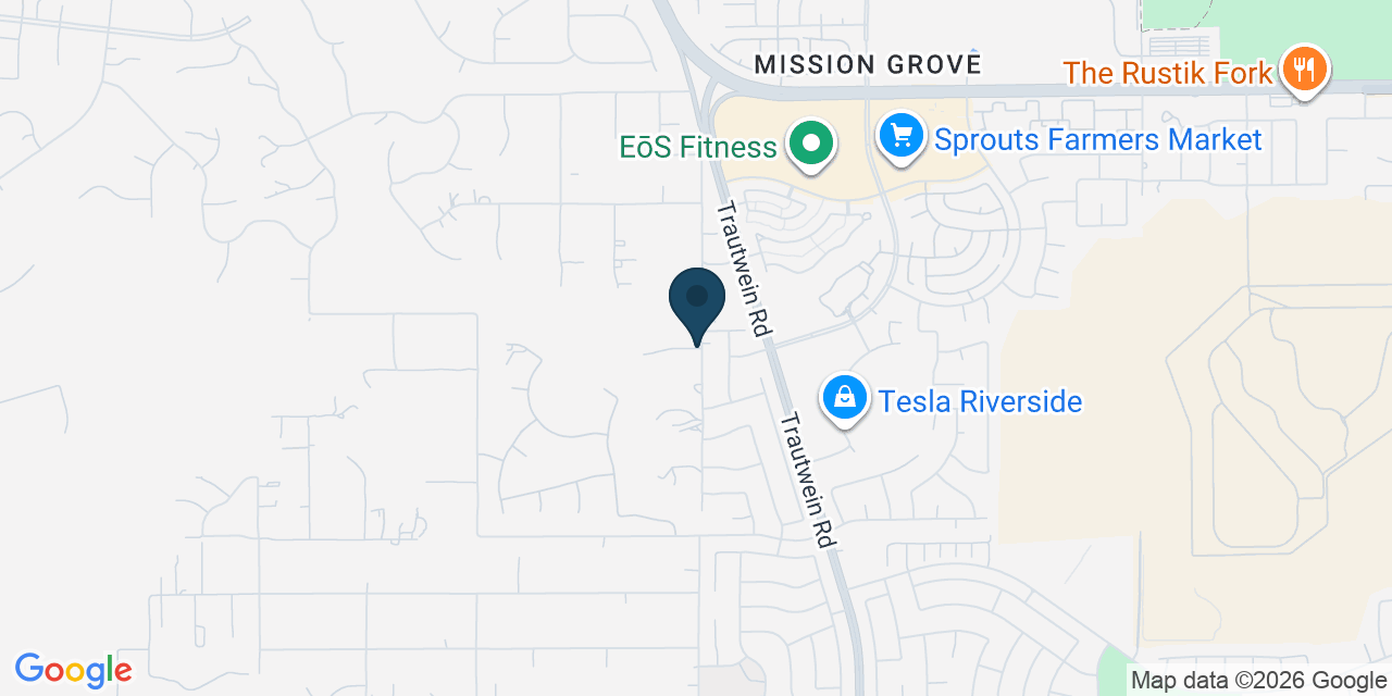 Map showing Riverside, Riverside County, CA
