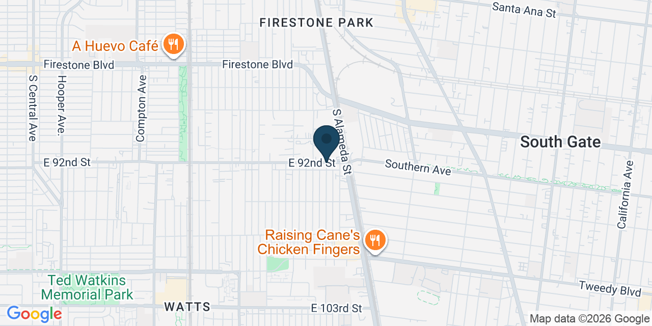 Map showing Florence-Graham, Los Angeles County, CA