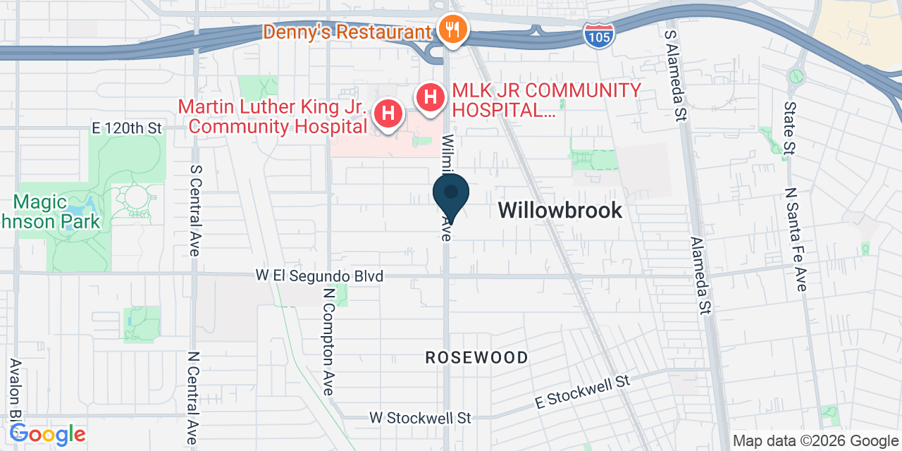 Map showing Compton, Los Angeles County, CA