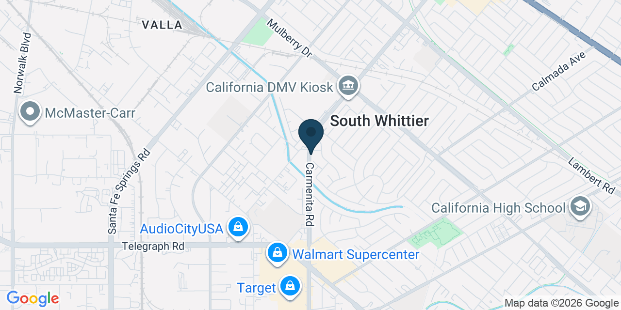 Map showing South Whittier, Los Angeles County, CA