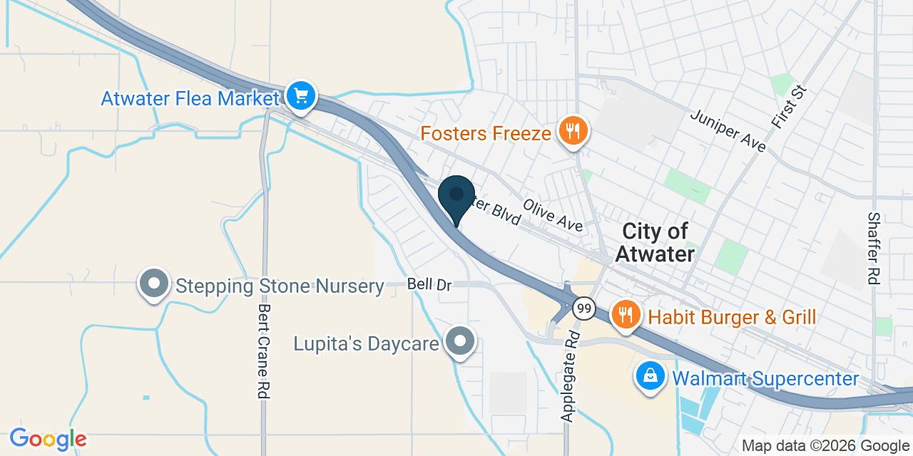 Map showing City of Atwater, Merced County, CA