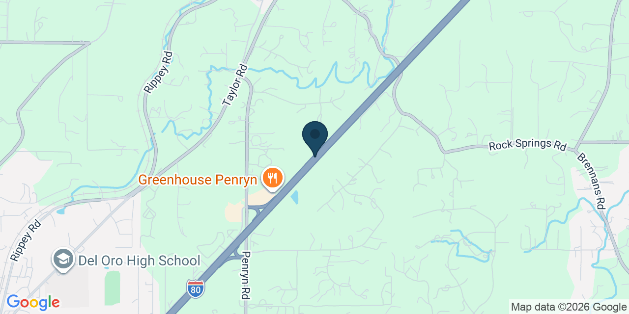 Map showing Penryn, Placer County, CA