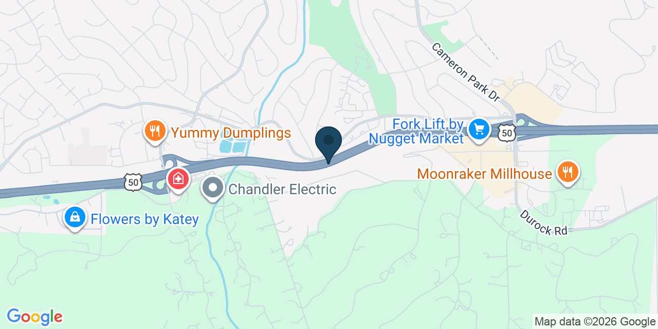 Map showing Cameron Park, El Dorado County, CA