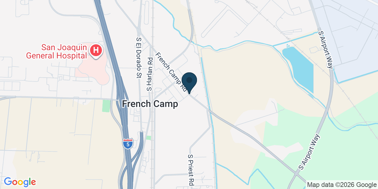 Map showing French Camp, San Joaquin County, CA