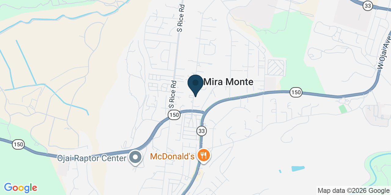 Map showing Ojai, Ventura County, CA