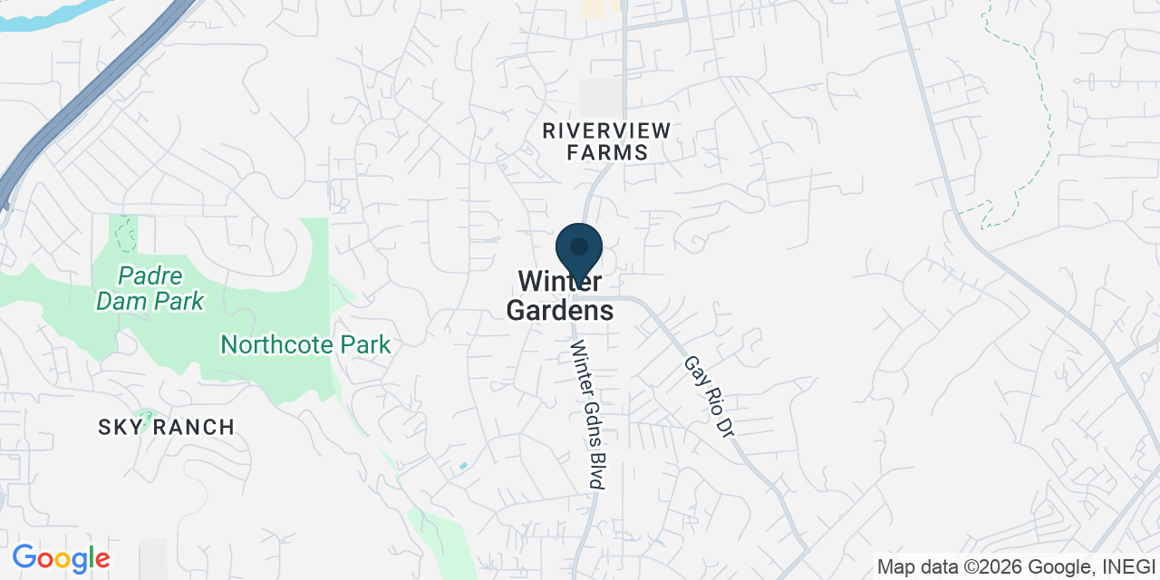 Map showing Winter Gardens, San Diego County, CA