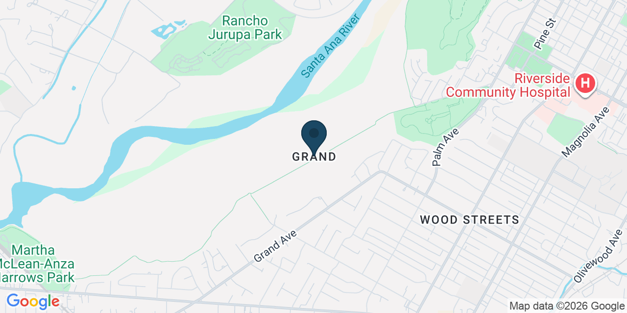 Map showing Riverside, Riverside County, CA