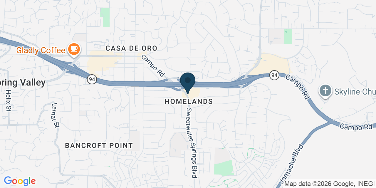 Map showing Spring Valley, San Diego County, CA