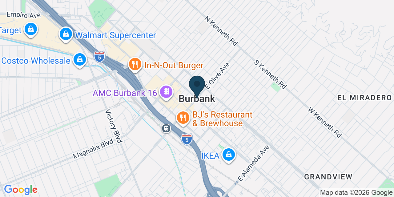 Map showing Burbank, Los Angeles County, CA