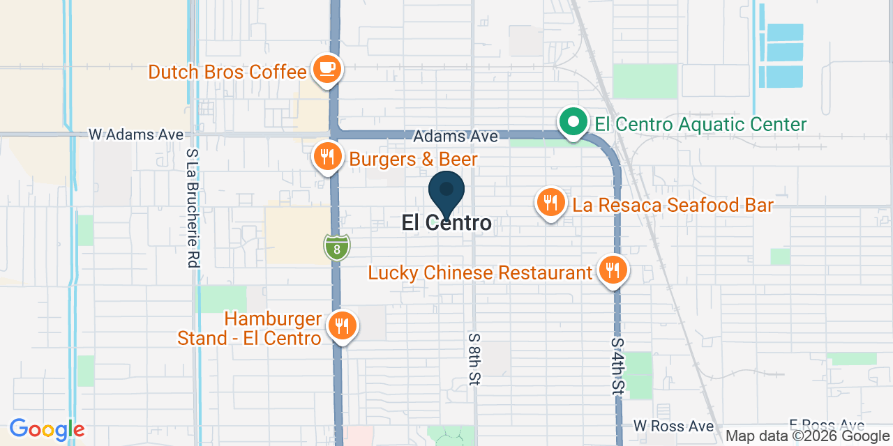 Map showing El Centro, Imperial County, CA