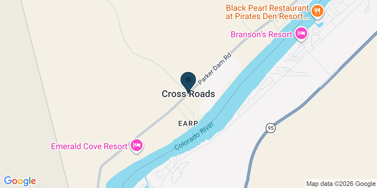 Map showing Cross Roads, San Bernardino County, CA