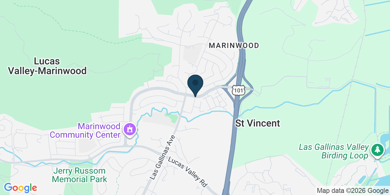 Map showing Marin County, CA