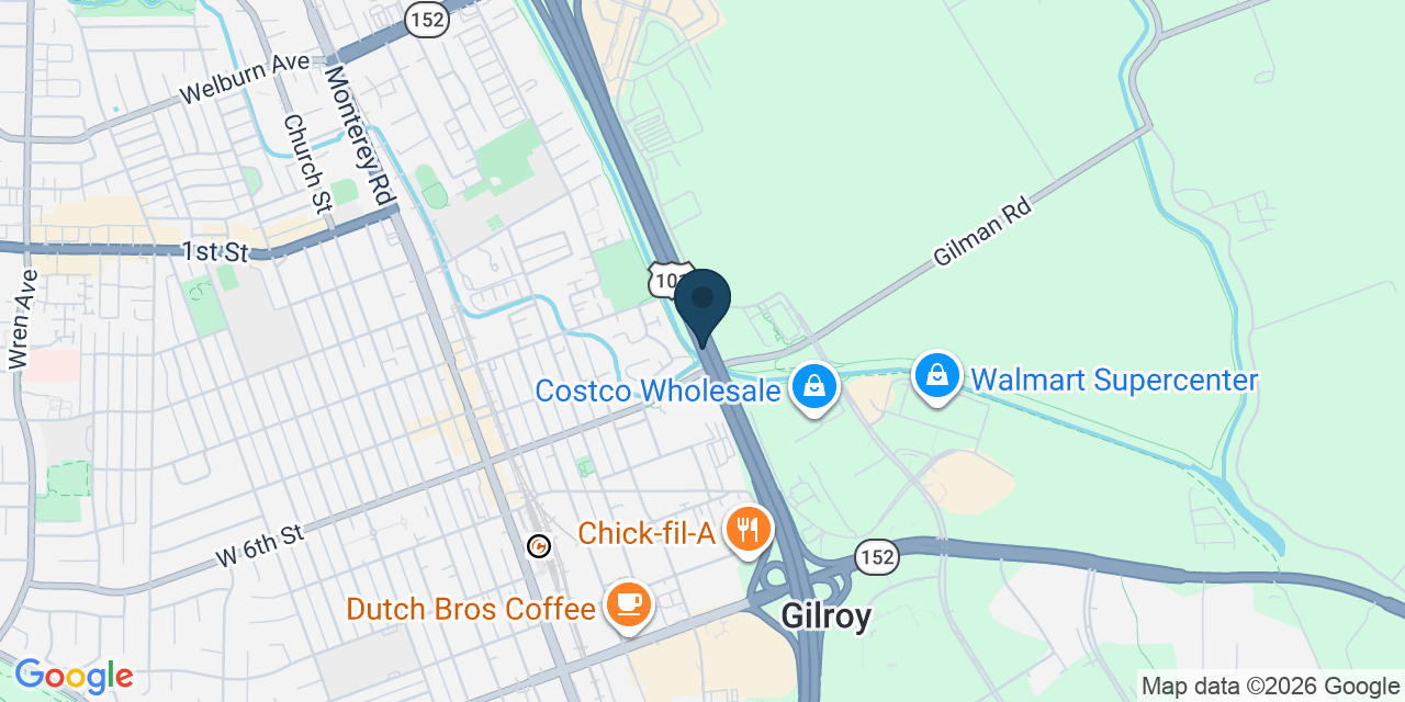 Map showing Gilroy, Santa Clara County, CA