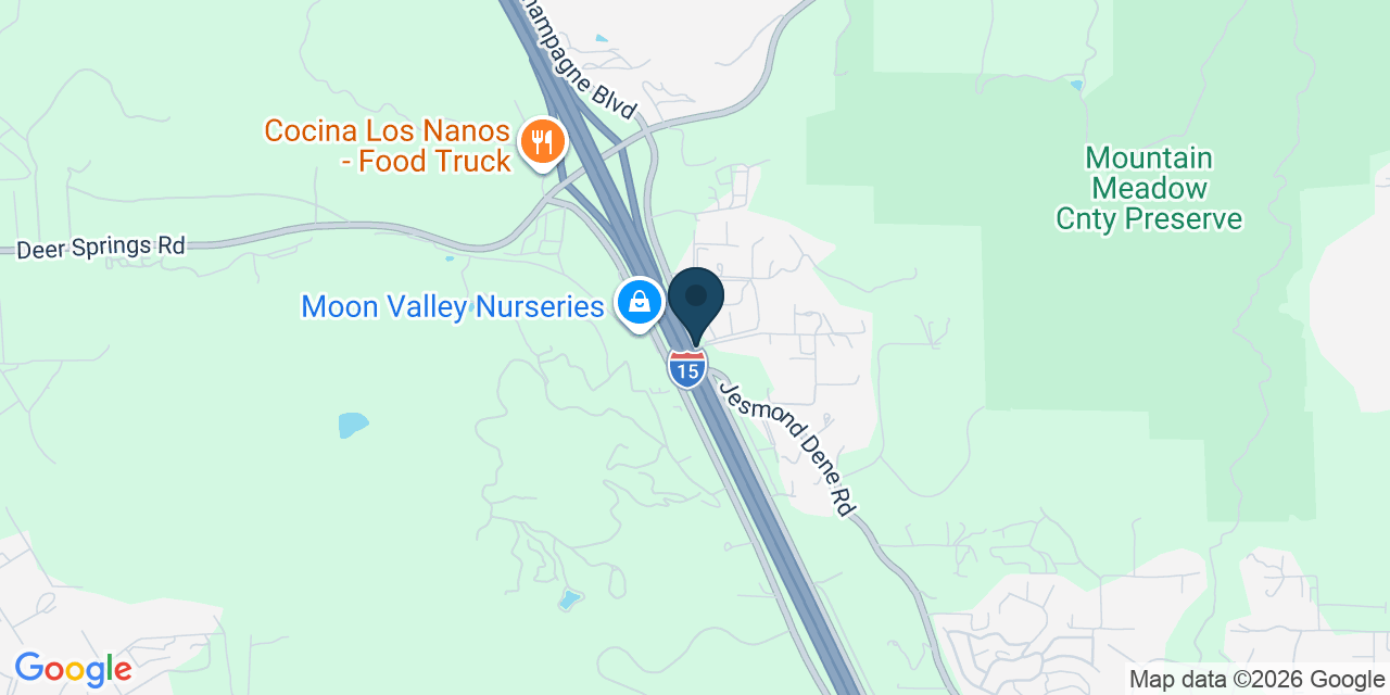 Map showing Jesmond Dene, San Diego County, CA