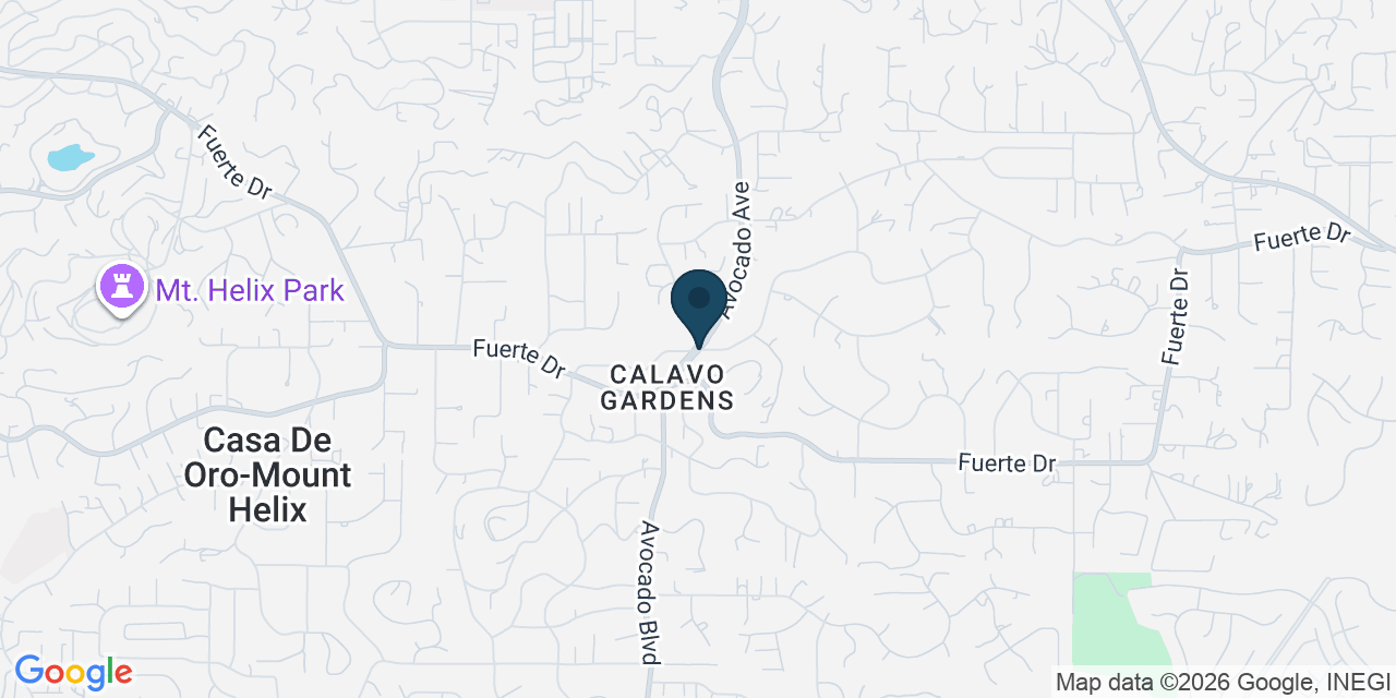 Map showing Casa de Oro-Mount Helix, San Diego County, CA