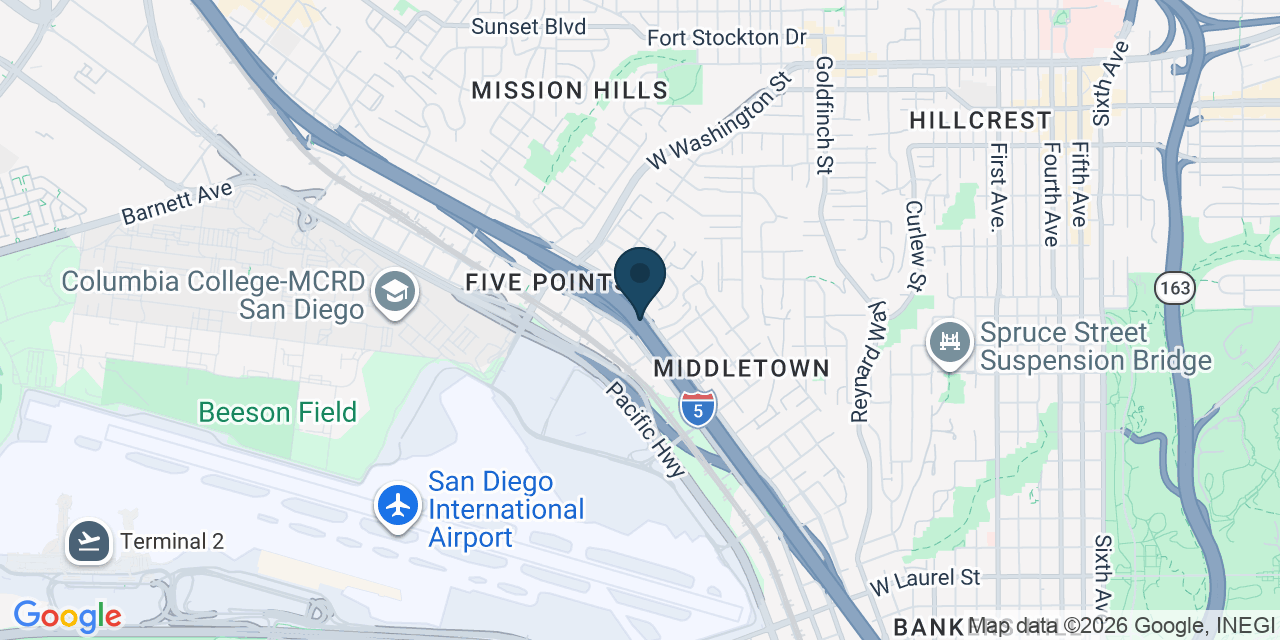 Map showing San Diego, San Diego County, CA
