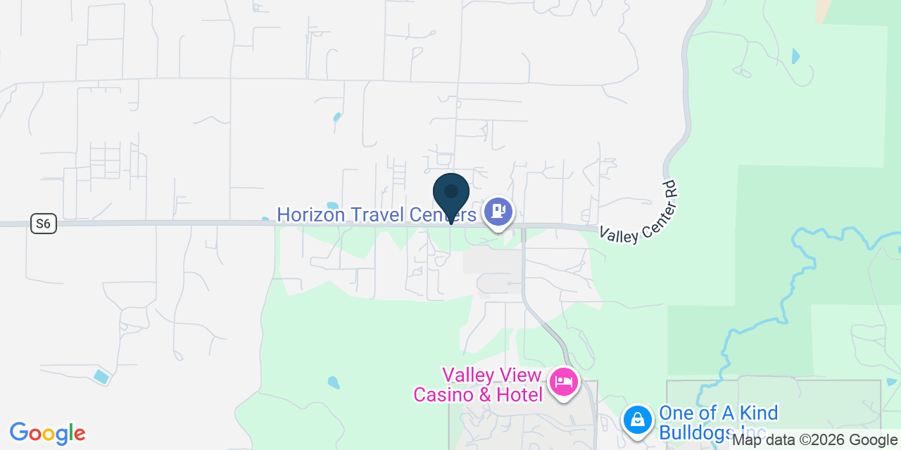 Map showing Valley Center, San Diego County, CA