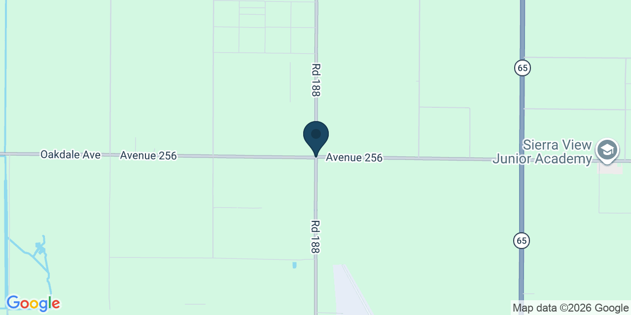 Map showing Tulare County, CA
