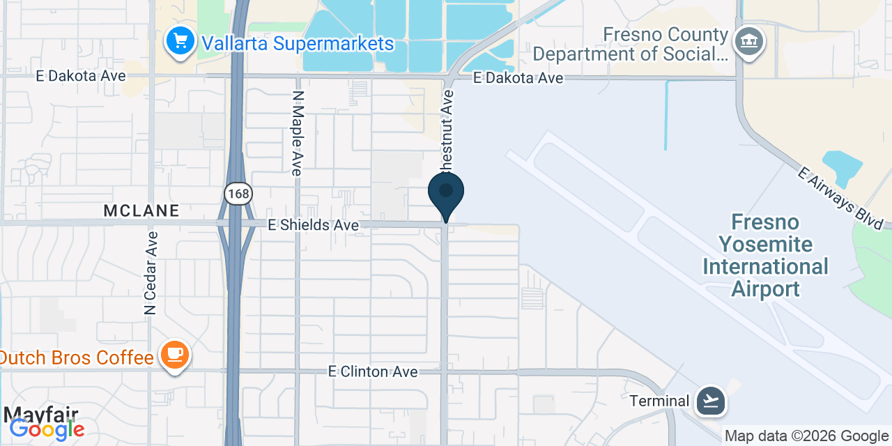 Map showing Fresno, Fresno County, CA