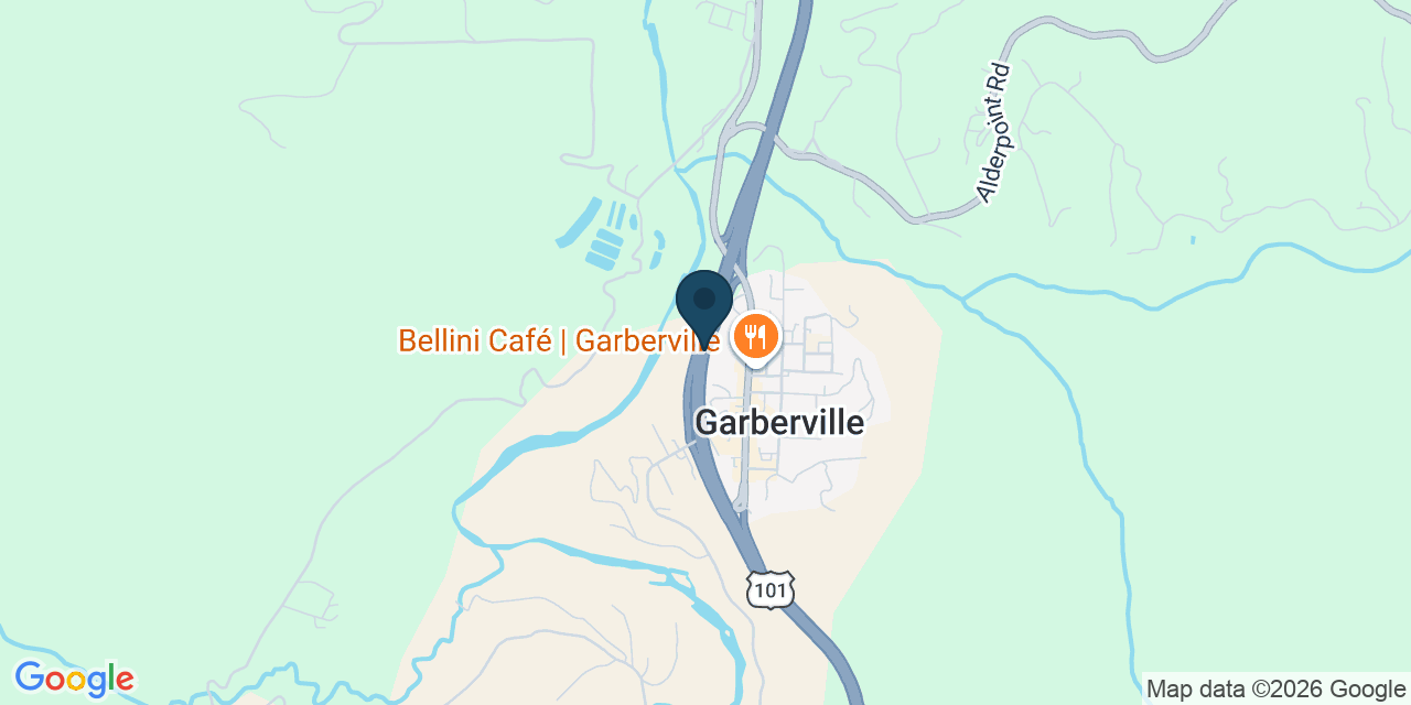 Map showing Garberville, Humboldt County, CA