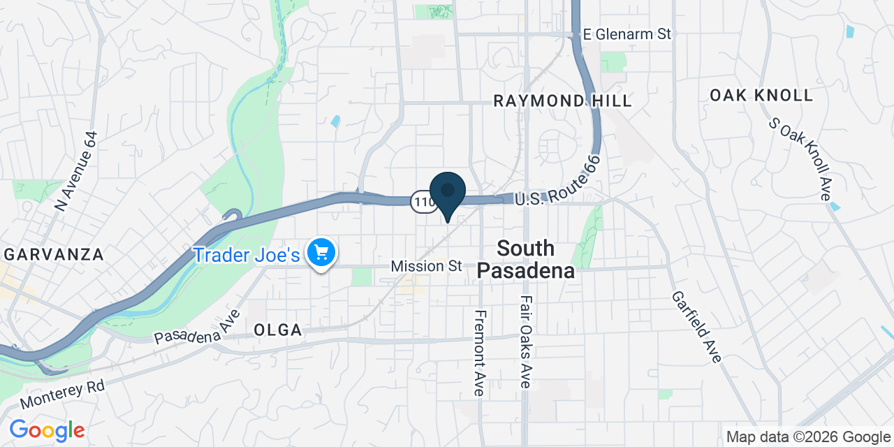 Map showing South Pasadena, Los Angeles County, CA