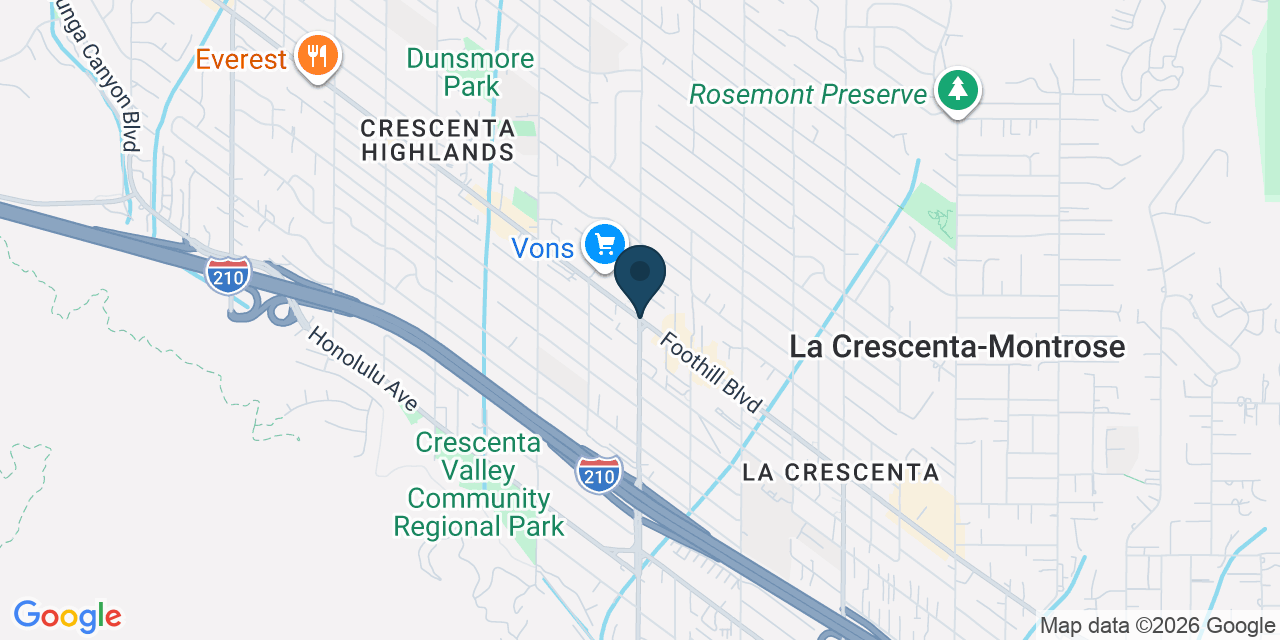 Map showing Glendale, Los Angeles County, CA