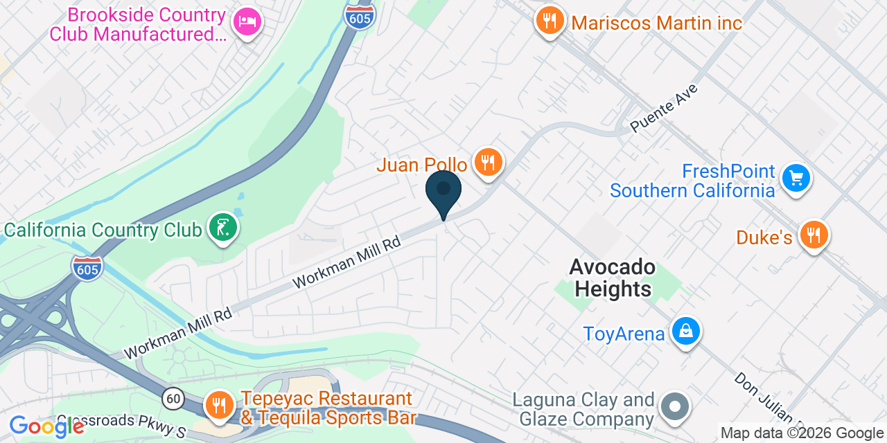 Map showing Avocado Heights, Los Angeles County, CA