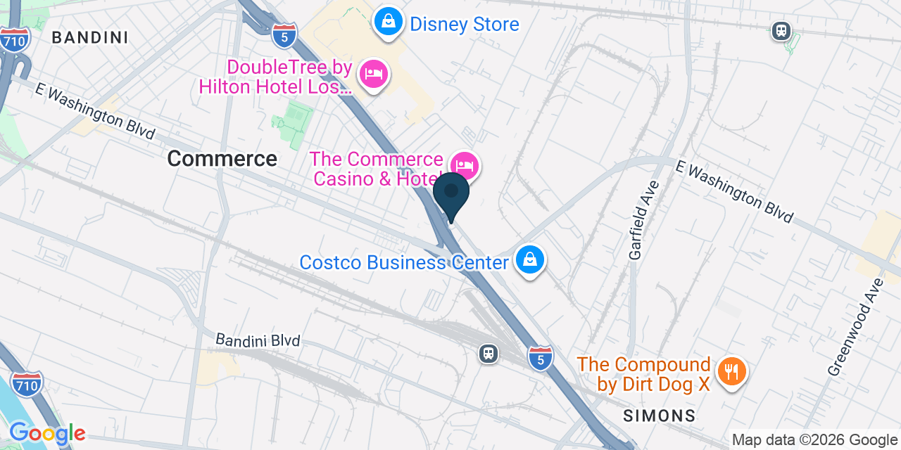 Map showing Commerce, Los Angeles County, CA